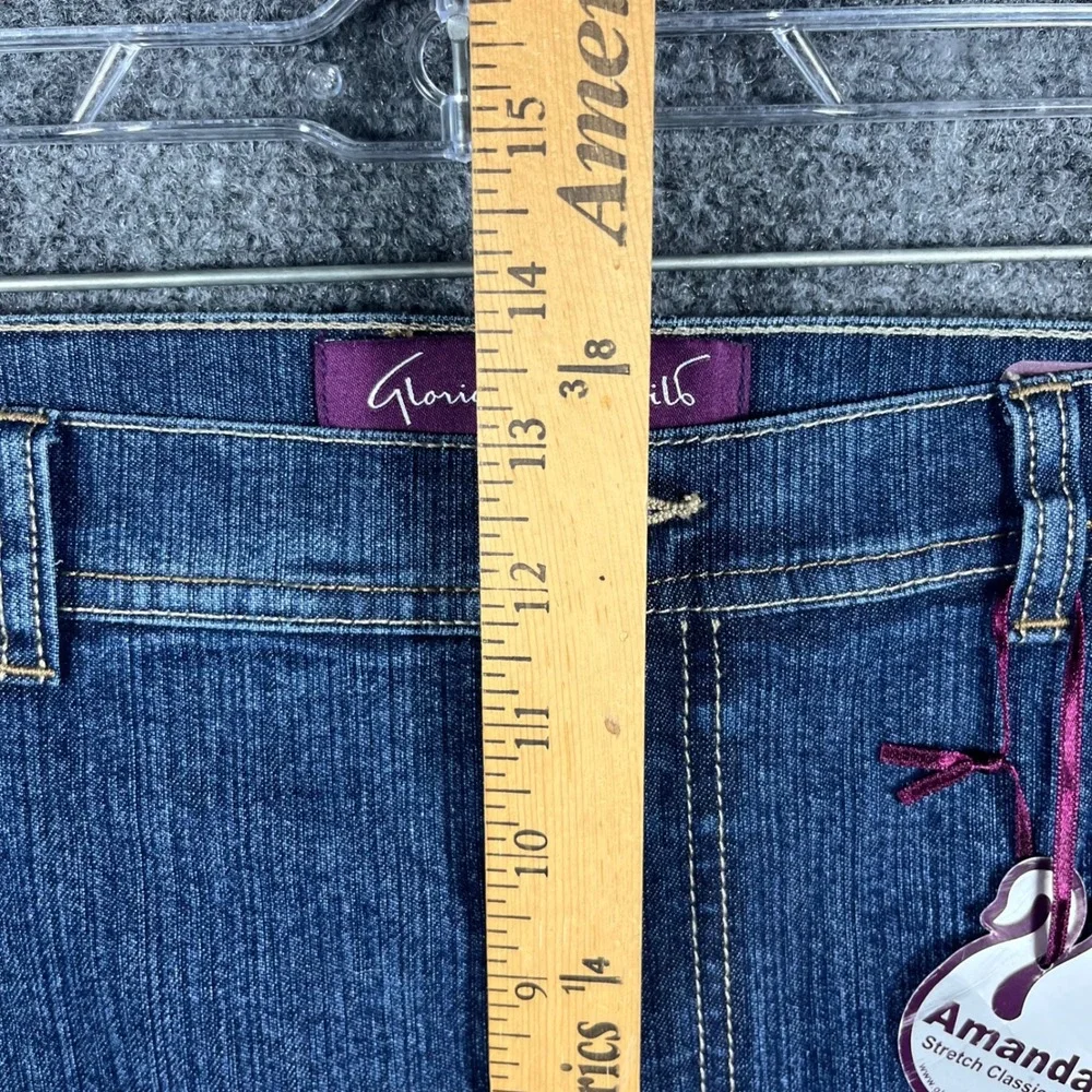 Gloria Vanderbilt Amanda Jeans Womens 14 Blue Stretch Classic Fit Tapered Leg